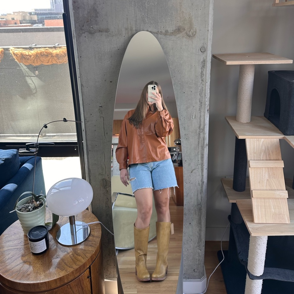 Anthropologie Faux Leather Shirt